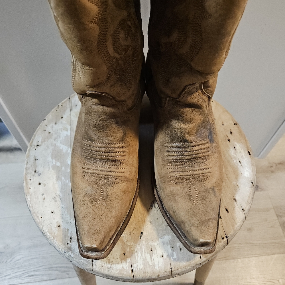 Corral Vintage Naham Distressed Western Boots 7.5 Tan Brown 👢 - Picture 4 of 7